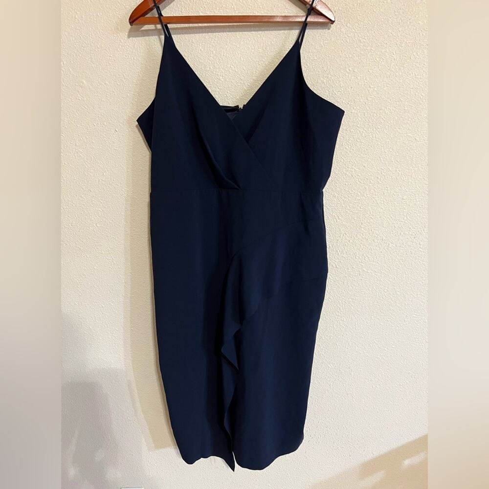 Parker black Tayla navy blue sheath mini formal dress 16 plus